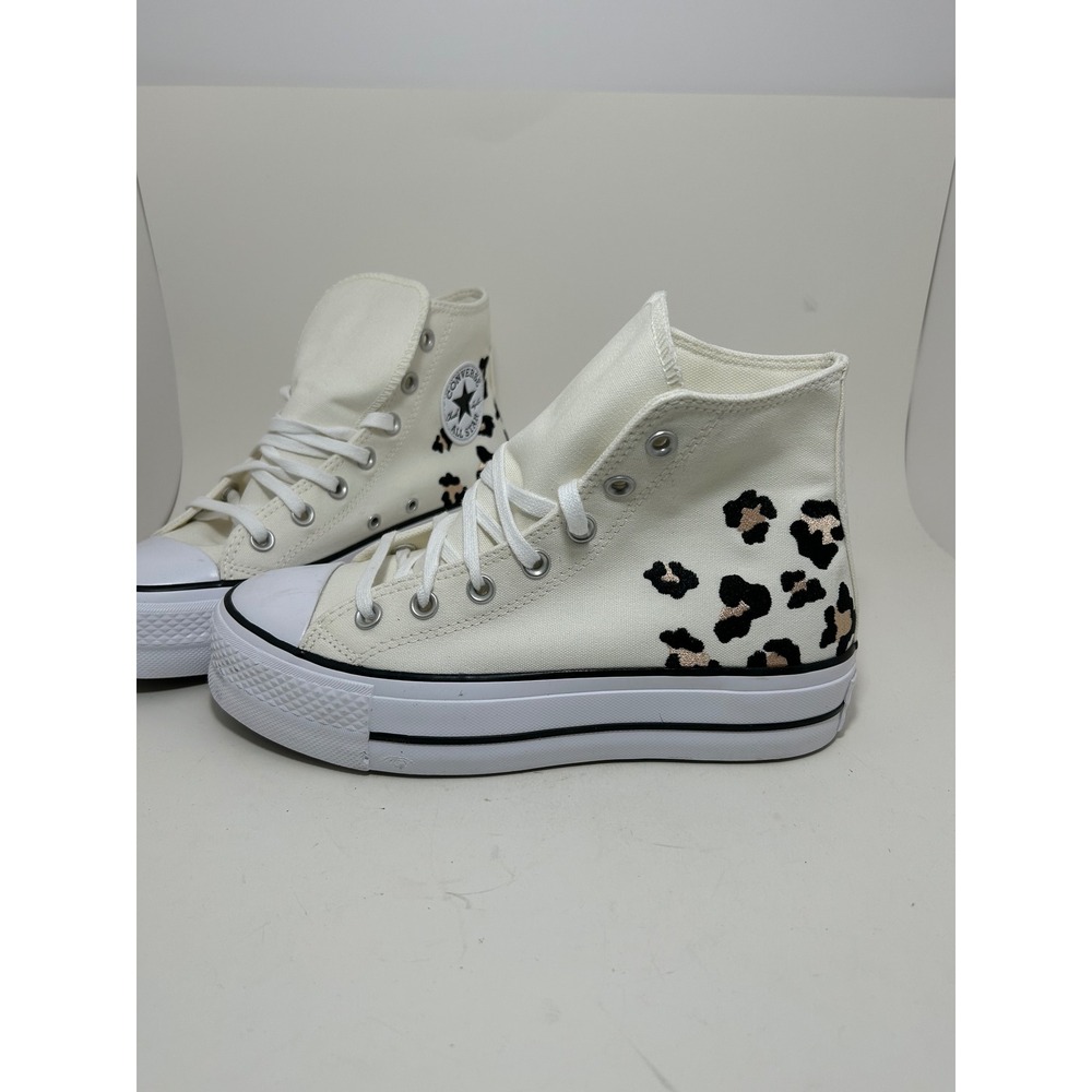 Converse Chuck Taylor All Star Lift Hi Leopard Print Platform Sneakers A14936C - Picture 3 of 10